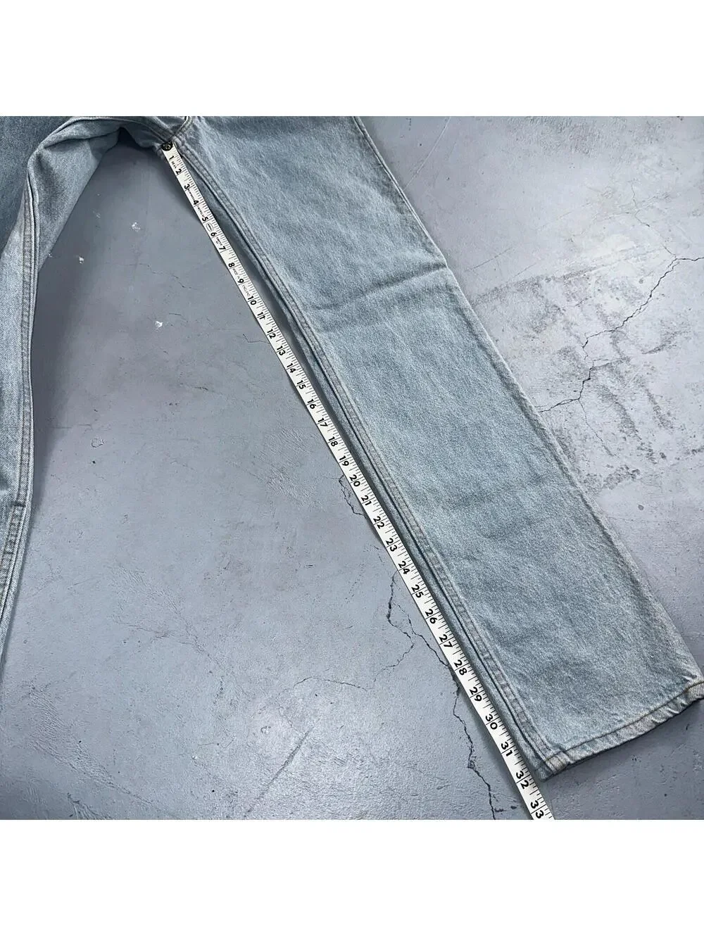 Levis 701 Vintage 90s USA XX Straight Leg Jeans Blue Light Wash 501 Rare 25x32